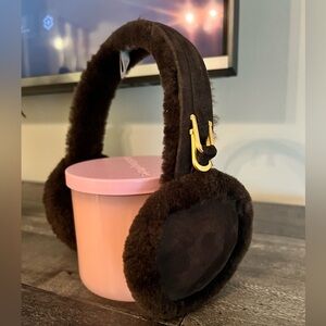 UGG Brown Earmuffs with Gold Buckle